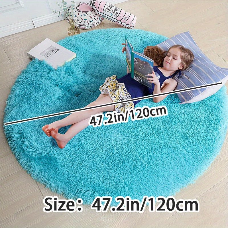 Round Fluffy Rug - Clouda-120cm x 120cm-Light grey-State of Style