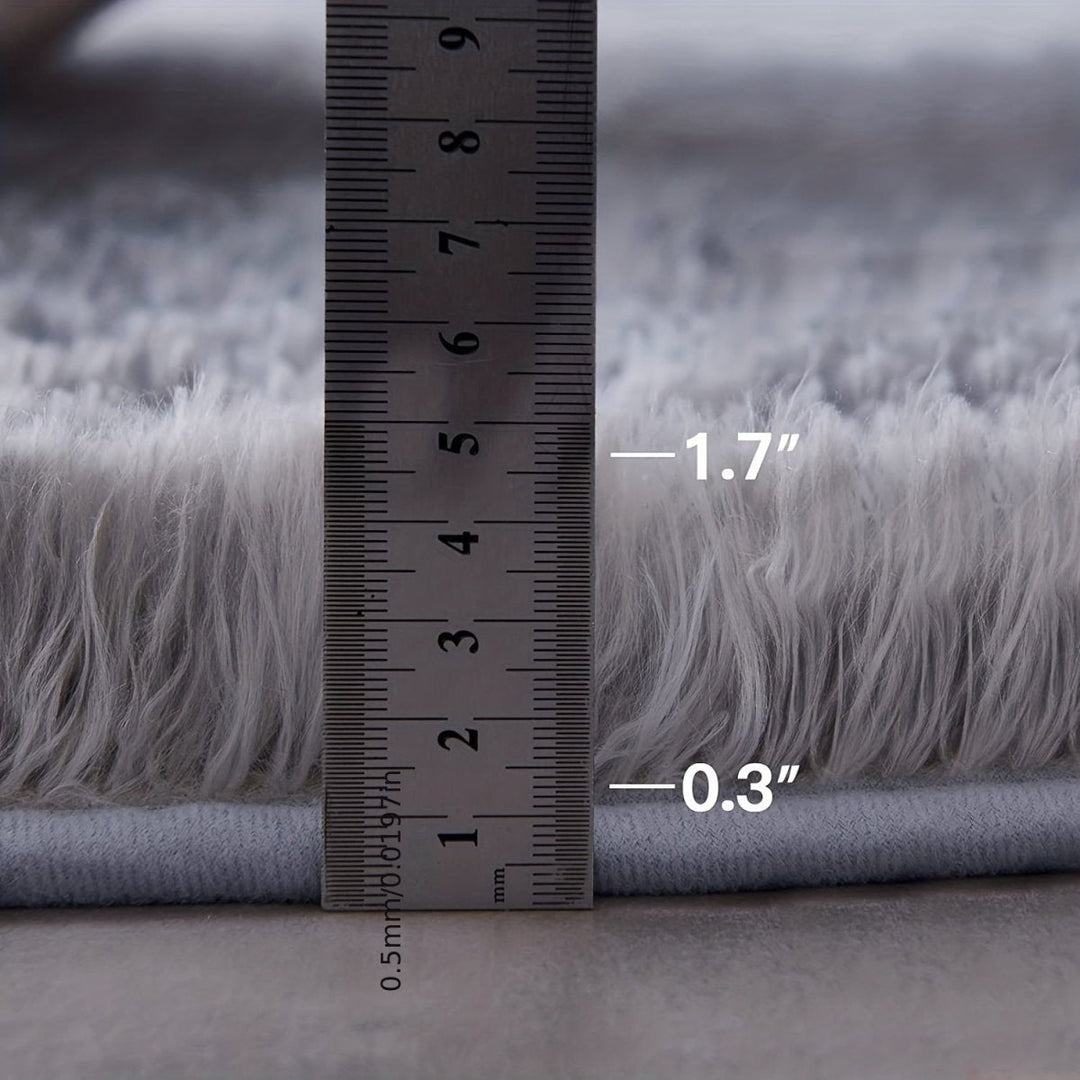 Round Fluffy Rug - Clouda-120cm x 120cm-Light grey-State of Style