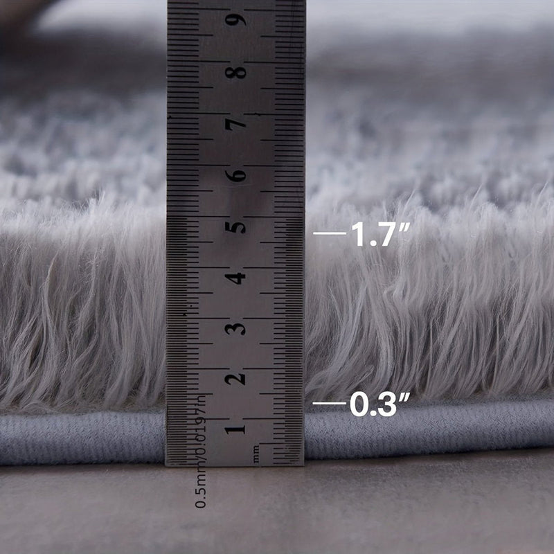 Round Fluffy Rug - Clouda-120cm x 120cm-Light grey-State of Style