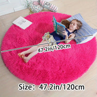 Round Fluffy Rug - Clouda-120cm x 120cm-Light grey-State of Style