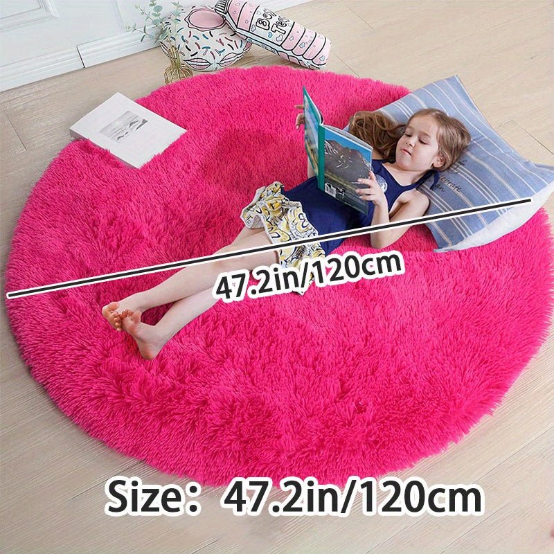 Round Fluffy Rug - Clouda-120cm x 120cm-Light grey-State of Style