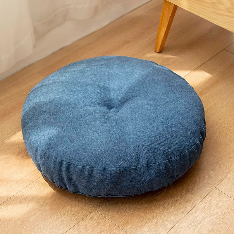 Round Meditation and Yoga Cushion - ZenCushion-Blue-42.03 cm-State of Style