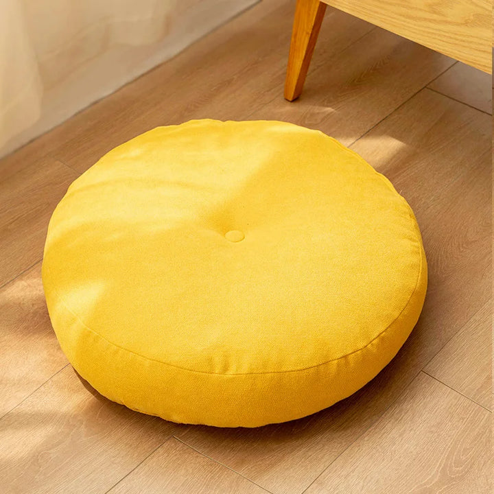 Round Meditation and Yoga Cushion - ZenCushion-Yellow-42.03 cm-State of Style