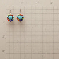 Round Turquoise Earrings in Colourful Design - Selina-State of Style