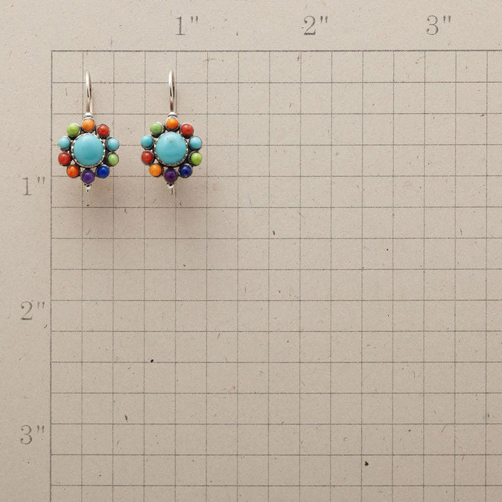 Round Turquoise Earrings in Colourful Design - Selina-State of Style