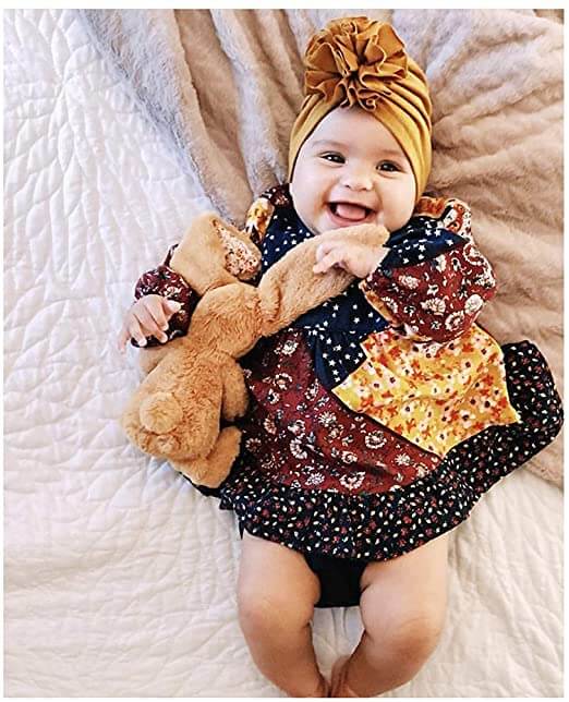 Soft baby turban hat with ruffles – Autumn Magic CuddleShine (Buy One Get One Free)