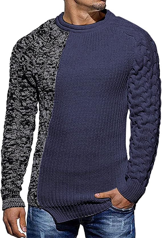 Rugged Men's Sweater – Damian-Blue Grey-M-State of Style