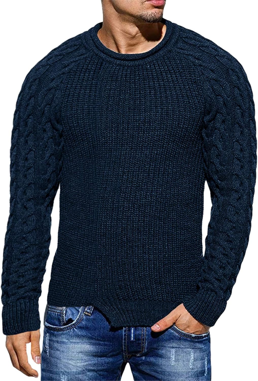 Rugged Men's Sweater – Damian-Dark Blue-M-State of Style