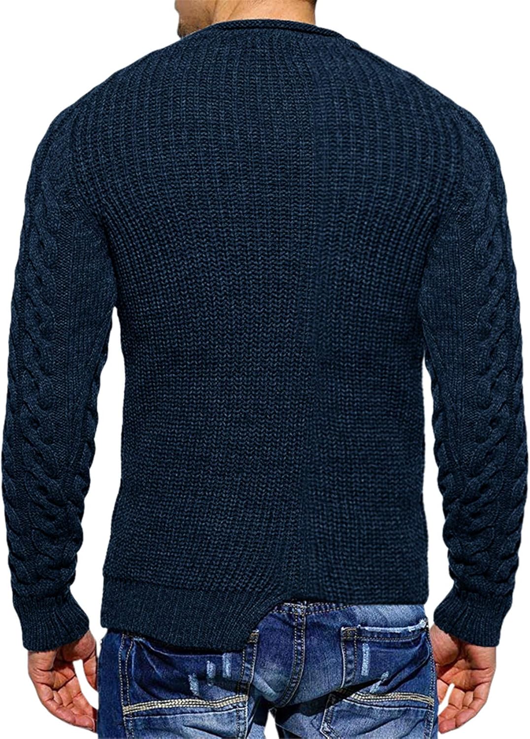 Rugged Men's Sweater – Damian-White Grey-M-State of Style