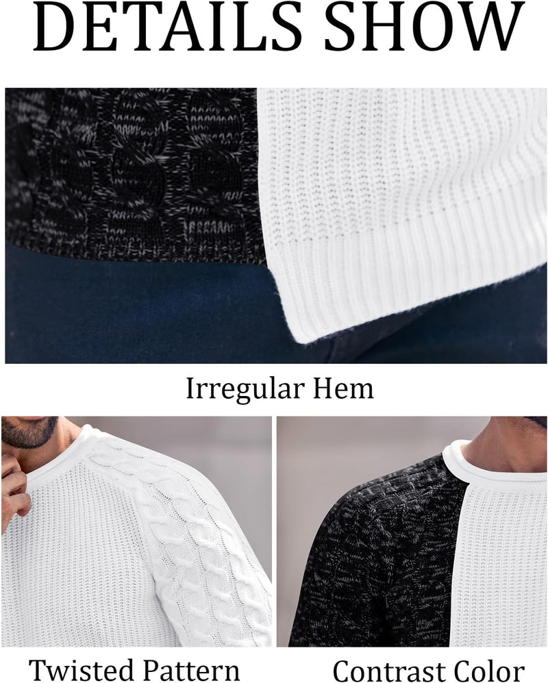 Rugged Men's Sweater – Damian-White Grey-M-State of Style