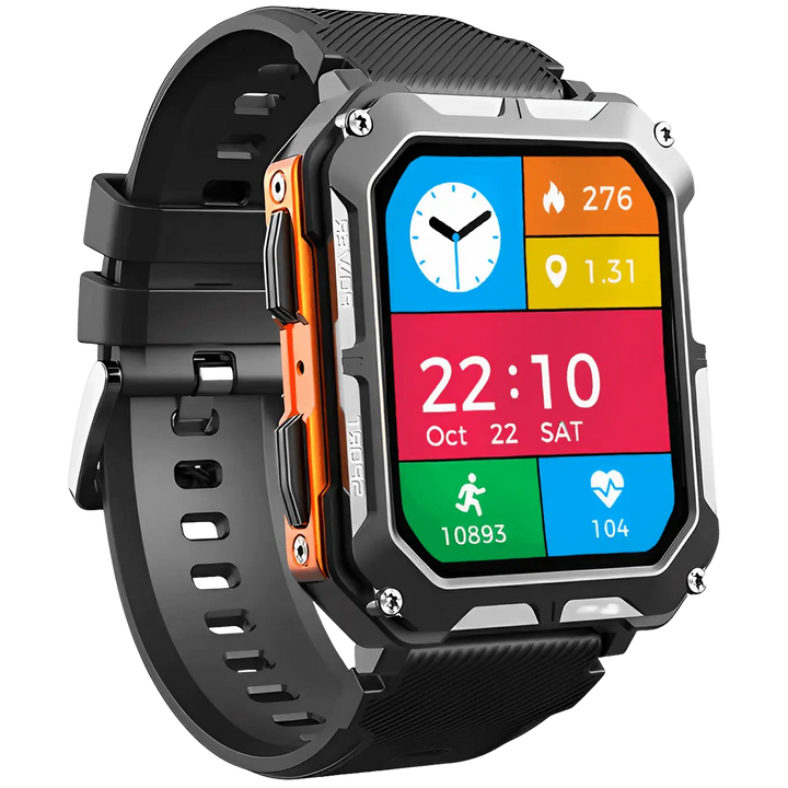 Rugged Smartwatch with Heart Rate Monitor & Step Tracker - EnduranceX-Black-State of Style