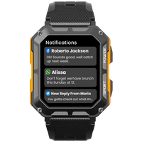 Rugged Smartwatch with Heart Rate Monitor & Step Tracker - EnduranceX-Black-State of Style