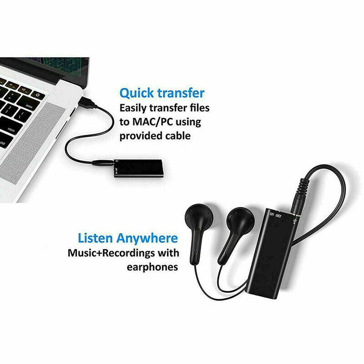 Mini voice recorder with 8GB storage & U-Disk function – Vokaro