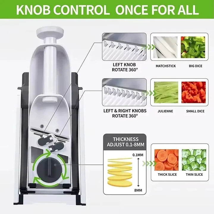 Safe 5-in-1 Vegetable Slicer (1+1 Free) - VeggieChop Pro-Blue-State of Style
