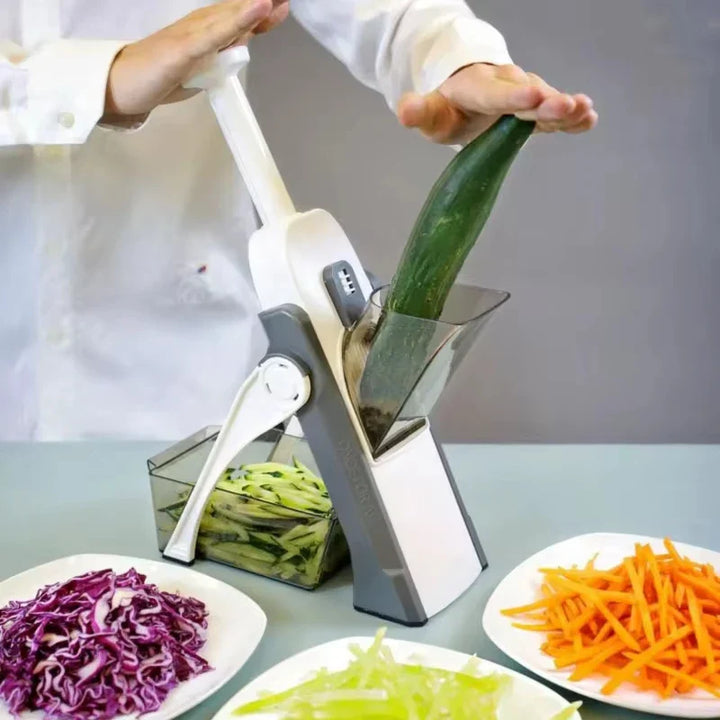 Safe 5-in-1 Vegetable Slicer (1+1 Free) - VeggieChop Pro-Blue-State of Style
