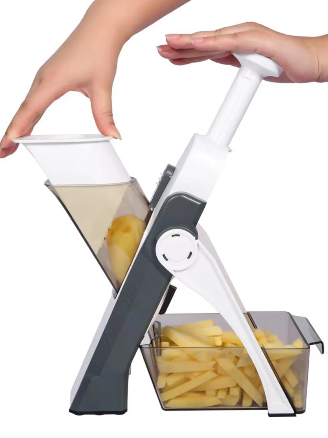 Safe 5-in-1 Vegetable Slicer (1+1 Free) - VeggieChop Pro-Light Gray-State of Style