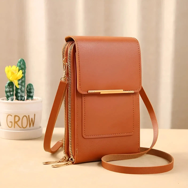 SafeTouch Shoulder Bag – Soft Leather with Anti-Theft Protection-Brown-State of Style