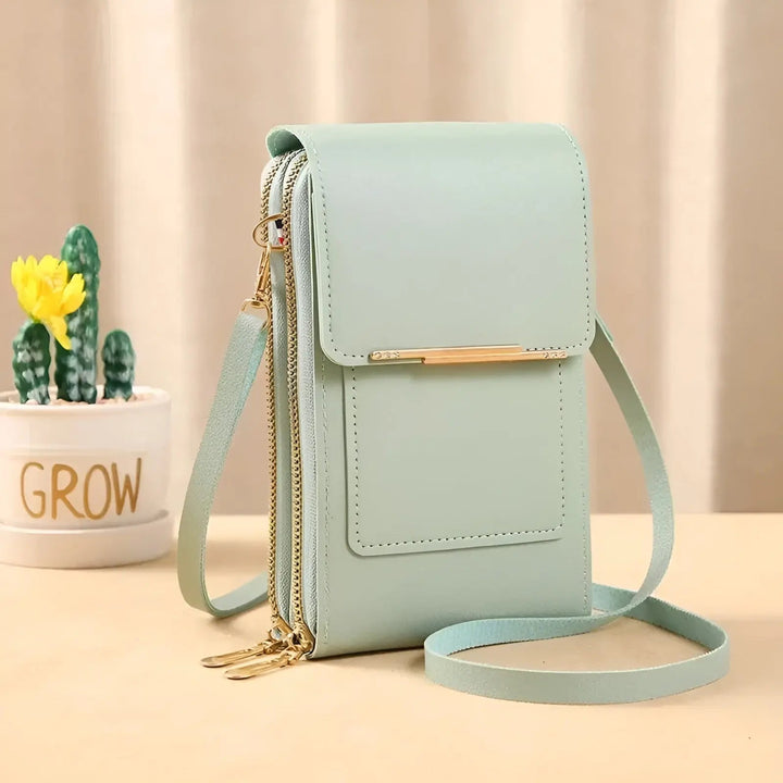 SafeTouch Shoulder Bag – Soft Leather with Anti-Theft Protection-Green-State of Style