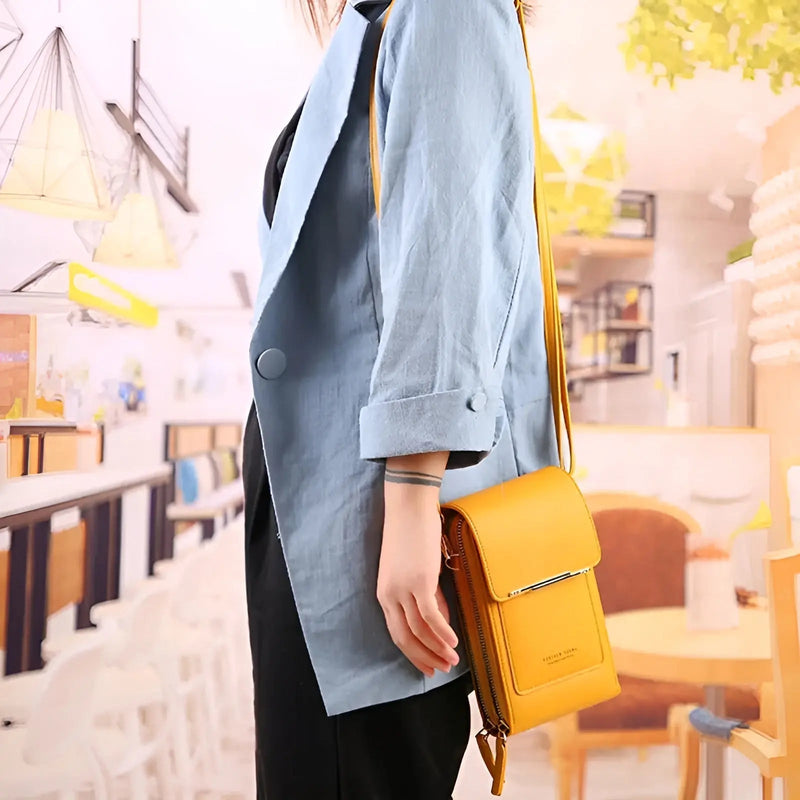 SafeTouch Shoulder Bag – Soft Leather with Anti-Theft Protection-Pink-State of Style