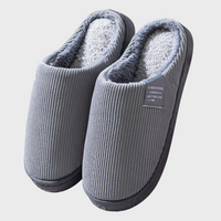 Sally - Warm Corduroy Lined Slippers-Grey-6.5-State of Style