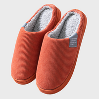 Sally - Warm Corduroy Lined Slippers-Orange-6.5-State of Style