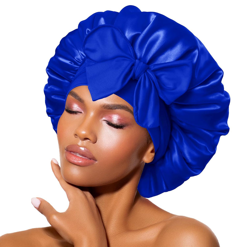 Satin Bonnet – Sleep Cap for Women-Blue-State of Style