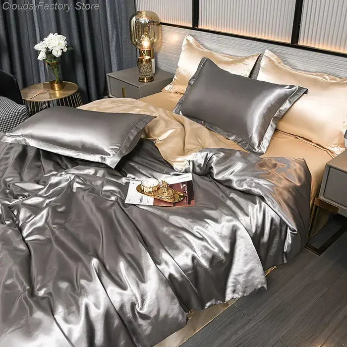 Satin Duvet Cover - Velora-A-1-150X200CM (1.2m Bed)-State of Style