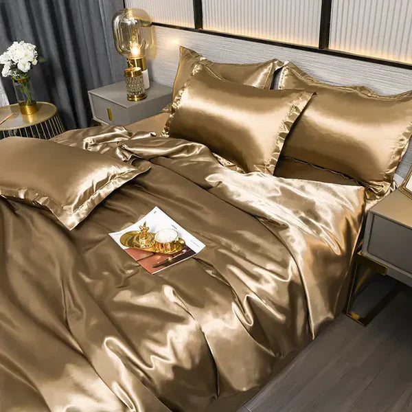Satin Duvet Cover - Velora-A-16-150X200CM (1.2m Bed)-State of Style