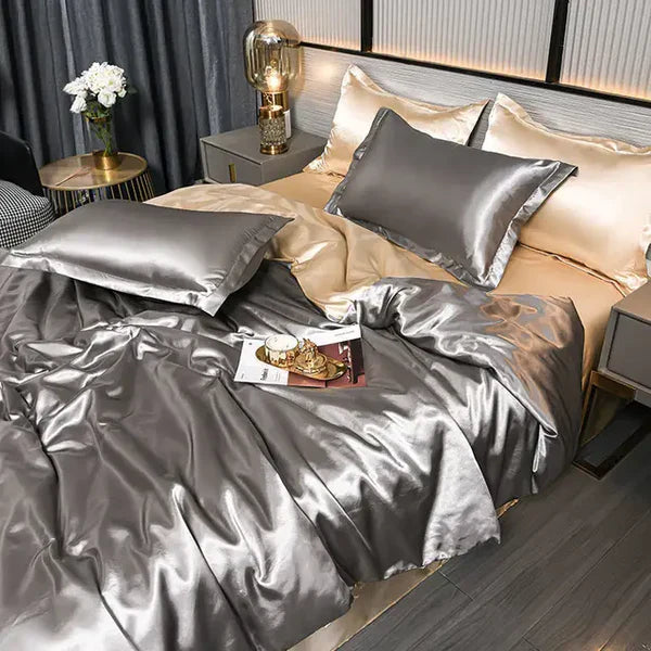 Satin Duvet Cover - Velora-A-18-150X200CM (1.2m Bed)-State of Style