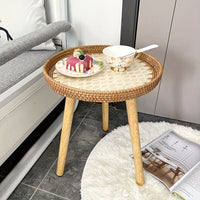 Scandinavian Rattan Side Table - Elin-Green-A-State of Style