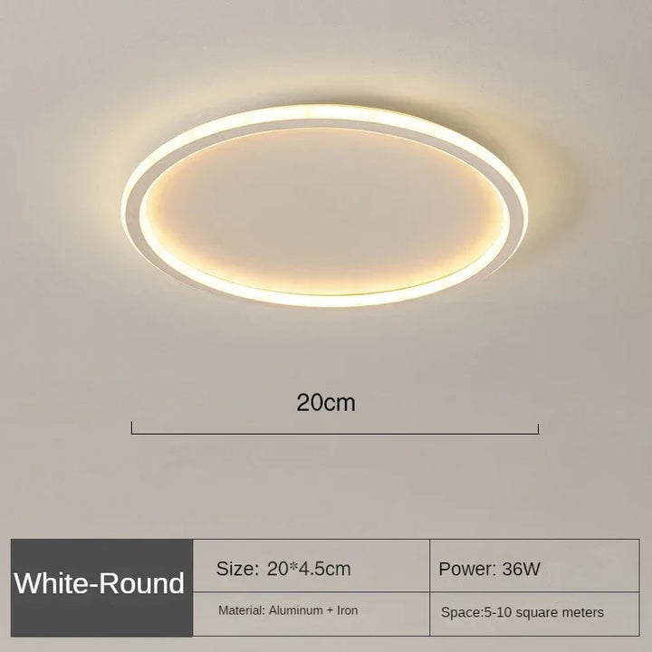 Scandinavian Round Ceiling Lamp - NordicGlow-20cm White-Natural White (no remote)-State of Style