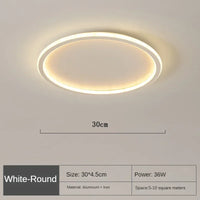 Scandinavian Round Ceiling Lamp - NordicGlow-30cm White-Natural White (no remote)-State of Style