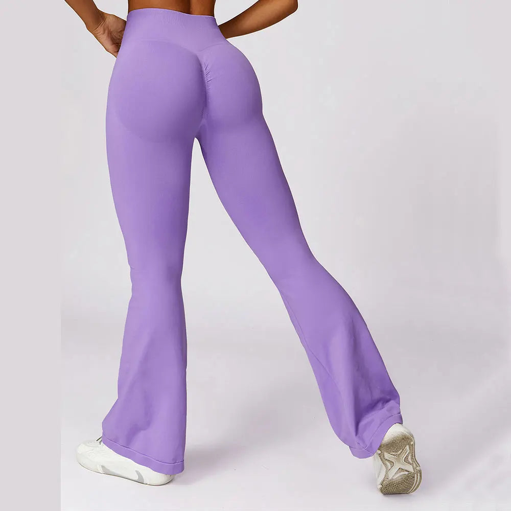 Seamless Flared Yoga Legging - Elara-Black-S-State of Style
