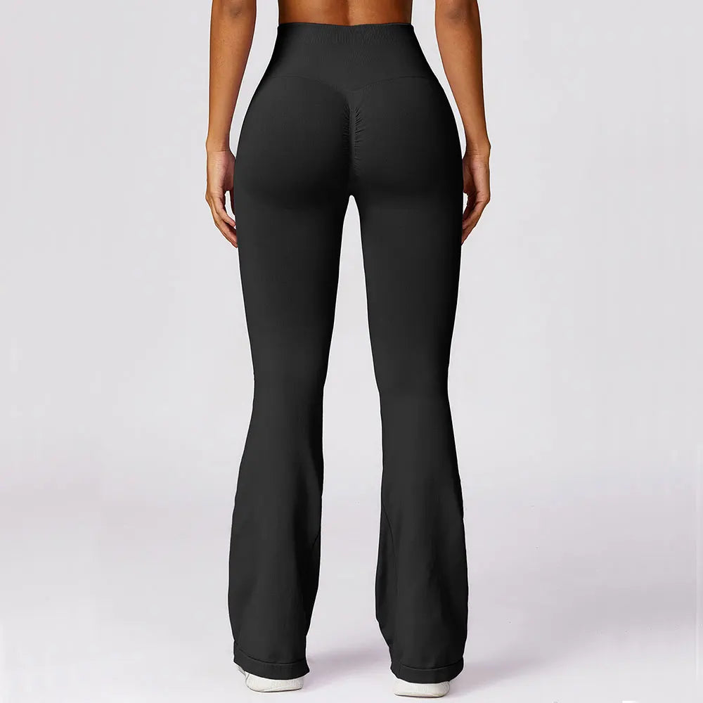 Seamless Flared Yoga Legging - Elara-Black-S-State of Style