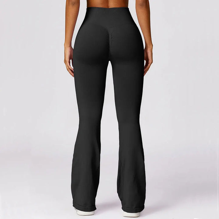 Seamless Flared Yoga Legging - Elara-Black-S-State of Style