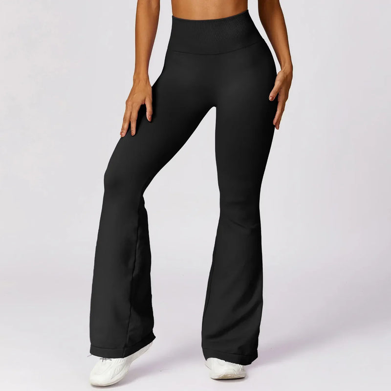 Seamless Flared Yoga Legging - Elara-Black-S-State of Style