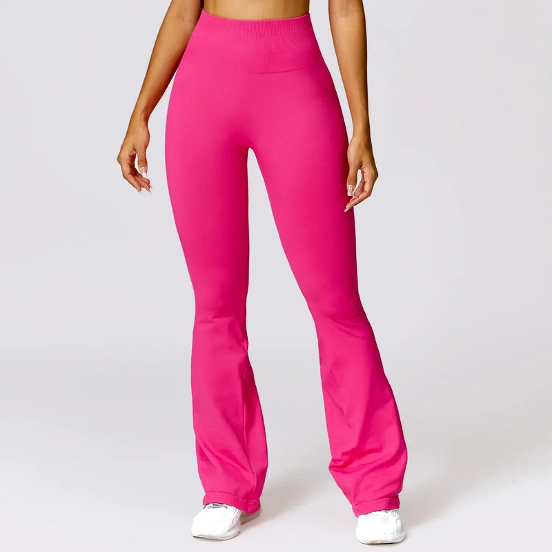 Seamless Flared Yoga Legging - Elara-Pink-S-State of Style
