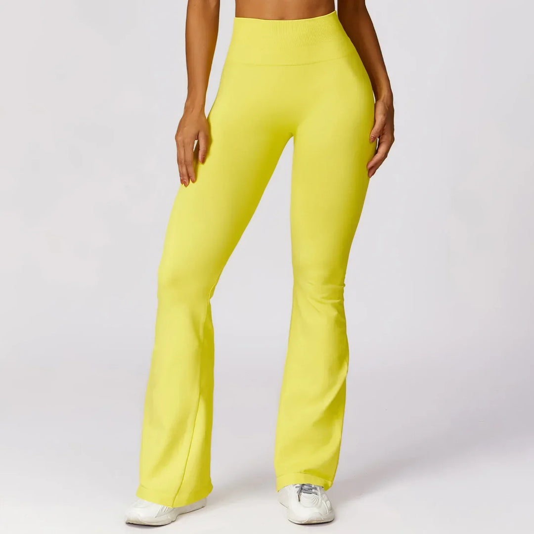 Seamless Flared Yoga Legging - Elara-Yellow-S-State of Style