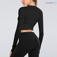 Seamless Pilates & Yoga Top - Sophia-Black-S-State of Style