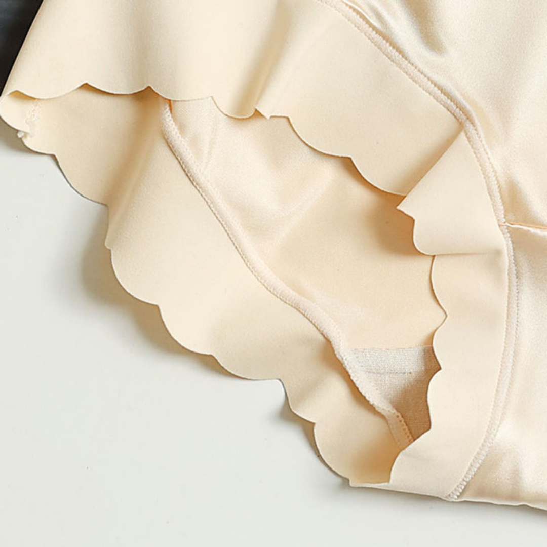 Seamless Satin Ladies' Briefs - Emliy-5+5 FREE! (10-Pack)-Beige-M (40-60kg)-State of Style
