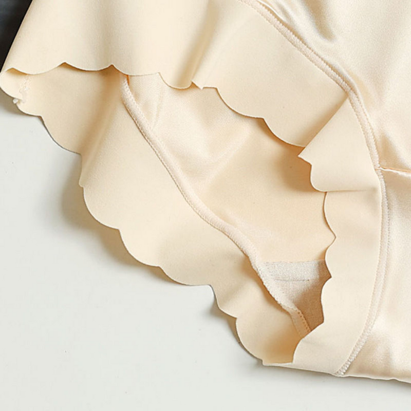 Seamless Satin Ladies' Briefs - Emliy-5+5 FREE! (10-Pack)-Beige-M (40-60kg)-State of Style