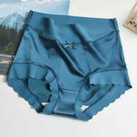 Seamless Satin Ladies' Briefs - Emliy-5+5 FREE! (10-Pack)-Blue-M (40-60kg)-State of Style