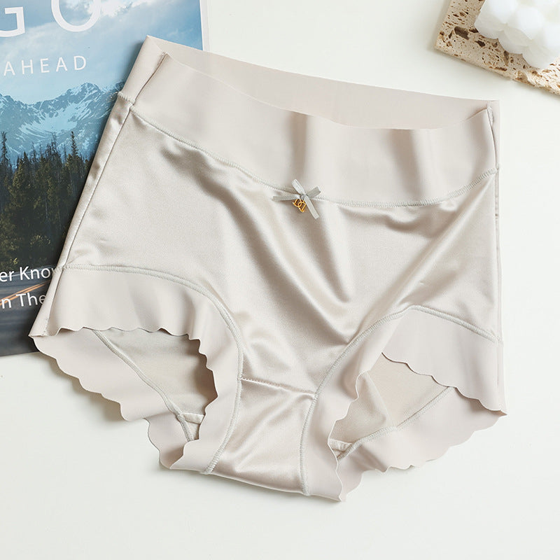 Seamless Satin Ladies' Briefs - Emliy-5+5 FREE! (10-Pack)-Light Grey-M (40-60kg)-State of Style