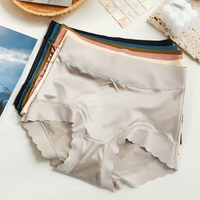 Seamless Satin Women's Briefs - Emily-Beige-5+5 FREE! (10-Pack)-M (40-60kg)-State of Style