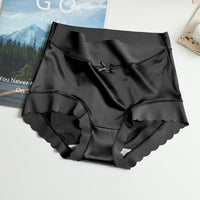 Seamless Satin Women's Briefs - Emily-Black-5+5 FREE! (10-Pack)-M (40-60kg)-State of Style