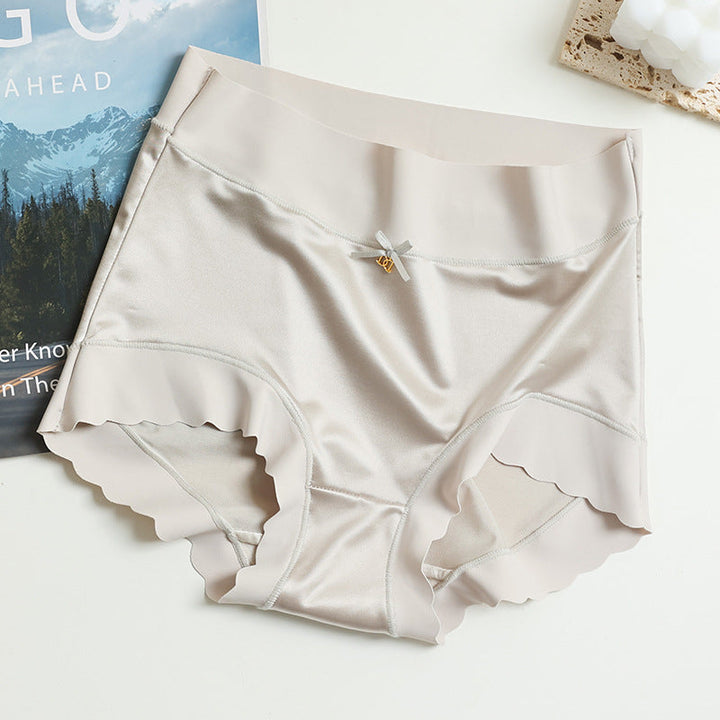 Seamless Satin Women's Briefs - Emily-Light Grey-5+5 FREE! (10-Pack)-M (40-60kg)-State of Style
