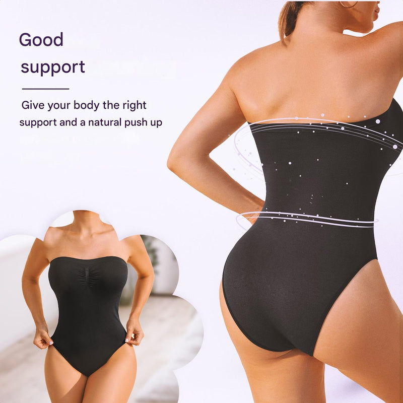 Seamless Strapless Shaping Bodysuit with Brief – Élise-S-State of Style