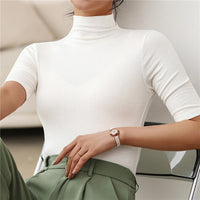 Seamless Women's Turtleneck with Slim Fit – Nina-White-XS-State of Style