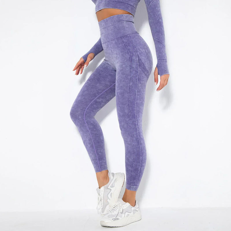 Seamless Women's Yoga Set with Cropped Top - Nova-Burgundy-S-State of Style