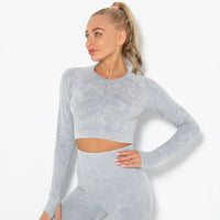 Seamless Women's Yoga Set with Cropped Top - Nova-Burgundy-S-State of Style